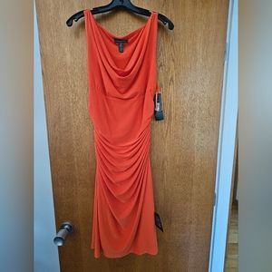 NEW-Ralph Lauren Red Orange Burst Dress